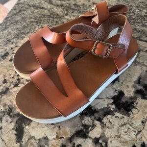 Brown Leather Kids Sandals